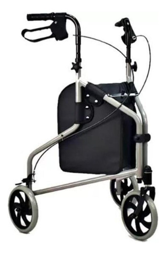 Andador 3 Rodas Sem Cesto Praxis cor Preto