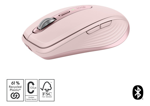 Mouse Inalámbrico Compacto Logitech Mx Anywhere 3s Rosado