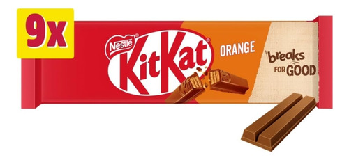 Kit Kat Naranja 9 Piezas De 2 Dedos Cada Una