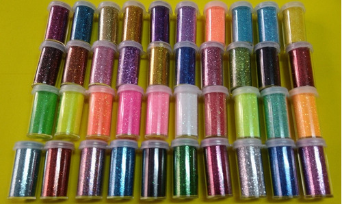 Imagen 1 de 8 de Gibre Purpurina Brillito Glitter Combo X Los 40 Colores.