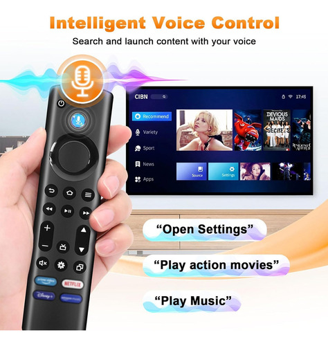 Control Remoto De Voz De Repuesto (4th Gen) Para Amazon Fire Tv S-tick 2 Gen/3 Gen/4k/4k Max/cube/lite, No Para Insignia/toshiba/pioneer Smart Tv