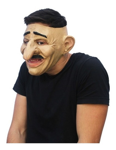 Imagen 2 de 4 de Máscara De Látex Narizón Big Nose Hairstyle Cómica Graciosa