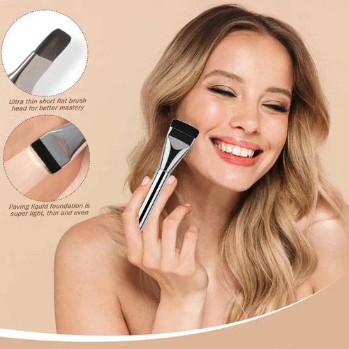 4 Brochas Plana De Maquillaje Faciales Para Base Corrector