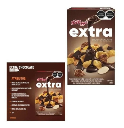 Hojuelas De Maíz Extra Chocolate Con Almendras Kellog's 765g