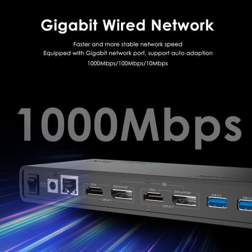 Estación De Acoplamiento Usb C Con Carga Para Computadora Po