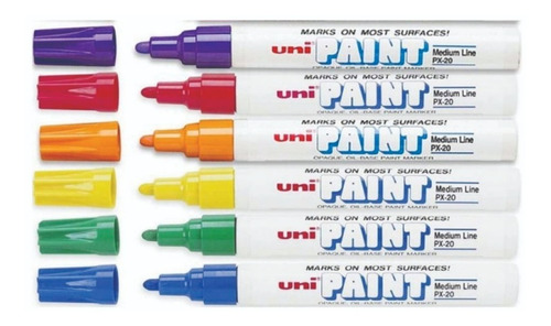 Marcador Pintura Uni Paint Px-20 Px20 Marker Pack X6 Colores