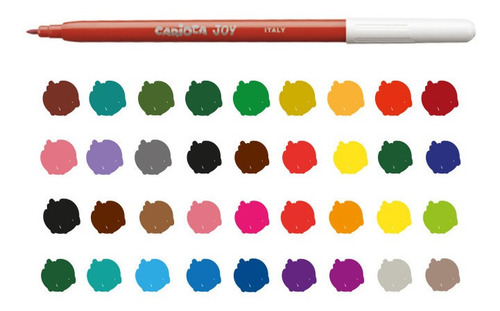 Imagen 2 de 4 de Marcadores Carioca Joy Importados 1/2 Metro X48 Colores