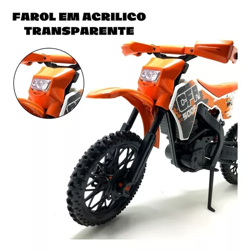 Kit 3 Moto De Trilha 25cm Brinquedo Com Descanso De Apoio Atacado