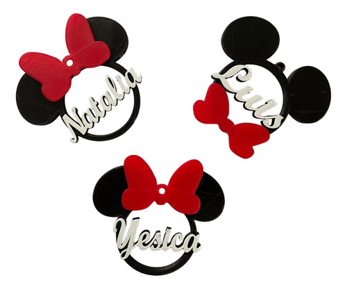 Esferas De Mickey Y Minnie Mouse Personalizadas 3pz