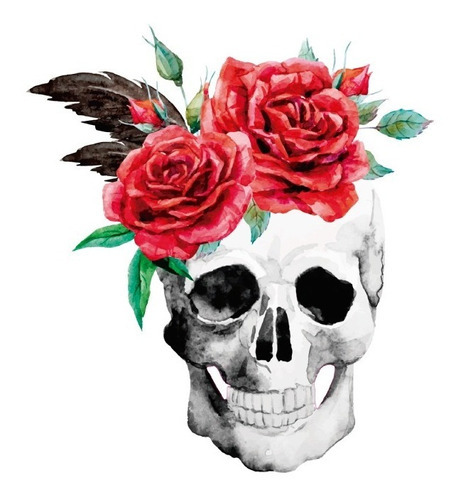Vinilo Decorativo Craneo Frida 07 Arte Skull Sticker 80x70 Color Multicolor