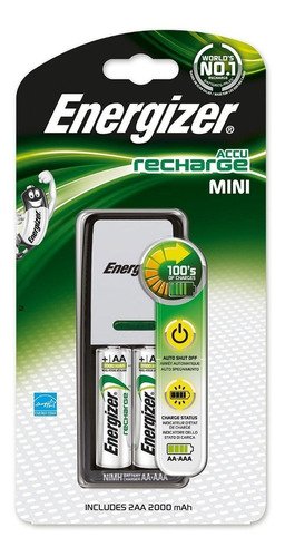 Cargador Energizer Mini Para 2 Pilas Aa Y Aaa