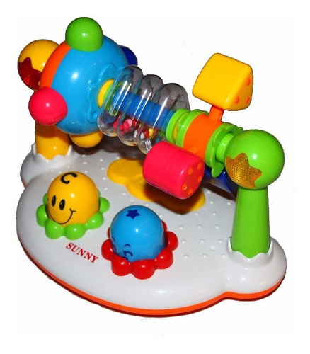 Set De Actividades Musical Sonajero Con Luz Para Bebe Color Blanco