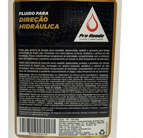 Imagem 3 de 4 de Oleo Fluido Direção Hidraulica Honda Psf Civic Fit