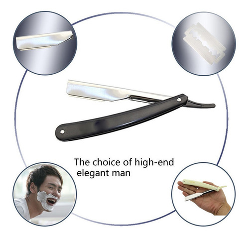 Imagen 7 de 10 de Combo Navaja Barbera Maquina Afeitar Tradicional Cuchillas