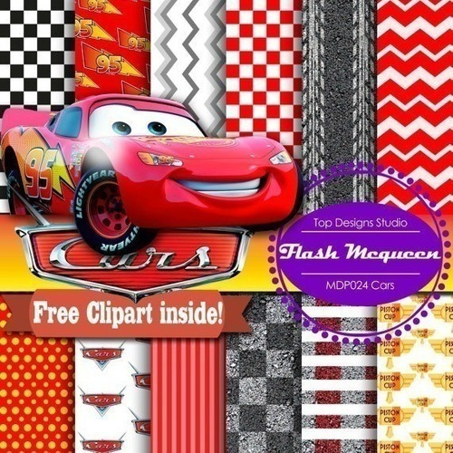 Kit Imprimible Fondos Clipart -  Cars