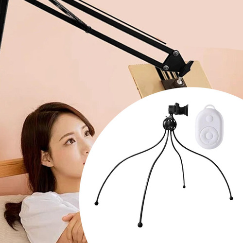 Soporte De Teléfono Para Cama Negro Con Control Remoto