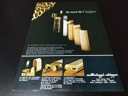 (pb314) Publicidad Clipping Encendedores Cartier * 1978