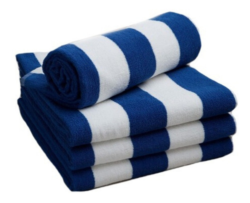 Toallas De Playa Azul/blanco 170cm X 90cm La Josefina 6 Pack Color Azul Rayas