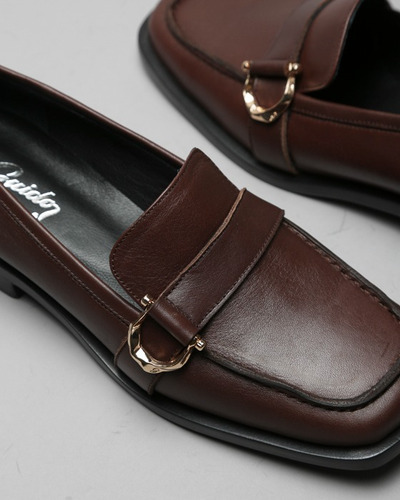 Zapato Mocasín Mujer Dama Cuero Guido Taco Bajo Cómodo Moda
