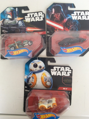 Lote Star Wars: 3 Vehículos Boba Fett, Darth Vader Y Bb-8 (Usado)