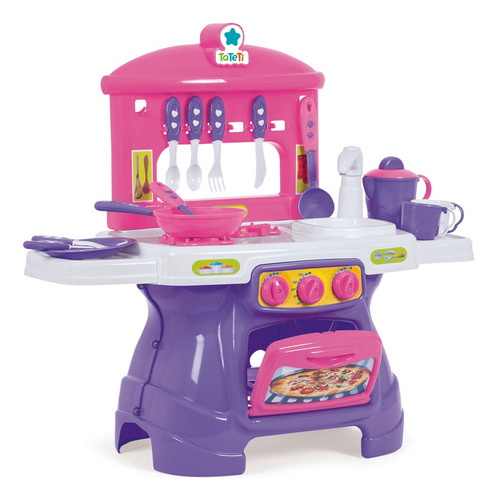 Acessórios de cozinha infantil Mini Chef Kitchen com água rosa