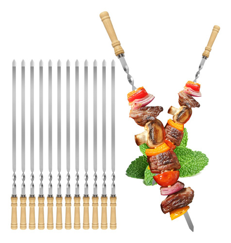 Jowhonk Brochetas Kabob, Brochetas Planas De 23.6 Pulgadas P