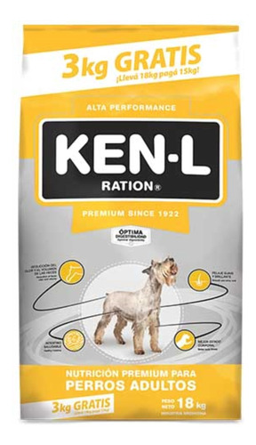 Ken-l Ration Perros Adultos 15 Kg + 3 Kg Regalo + Envios !