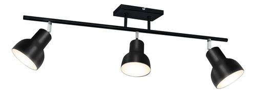 Lampara Aplique Plafon Techo Spot Movil Negro 3 Luces Led Estructura Negro/Cromo