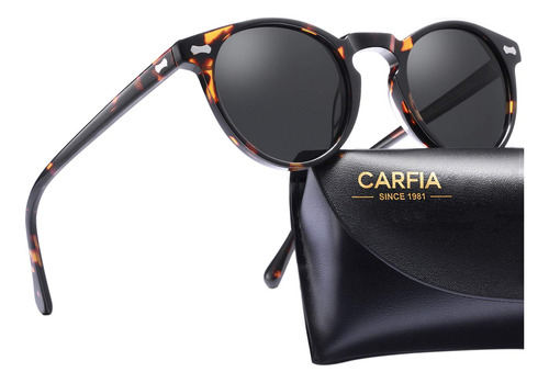 Carfia Vintage Redondo Polarizado Gafas De Sol Para Las Muje