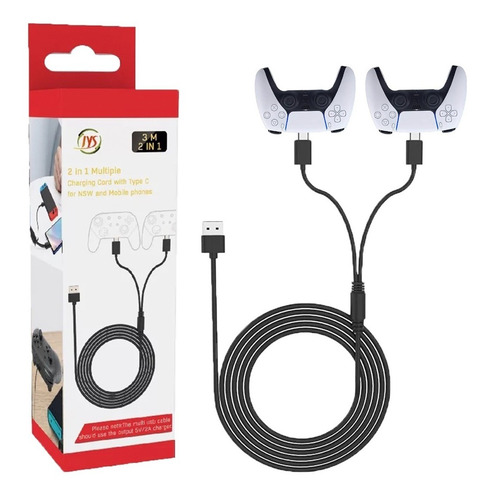 Cable Carga 2 En 1 Tipo C Xbox Series Ps5 Switch