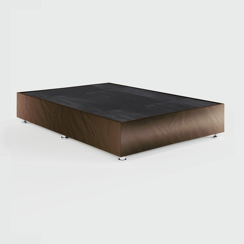 Box Cama Queen Size Tapiz Color Terciopelo Café