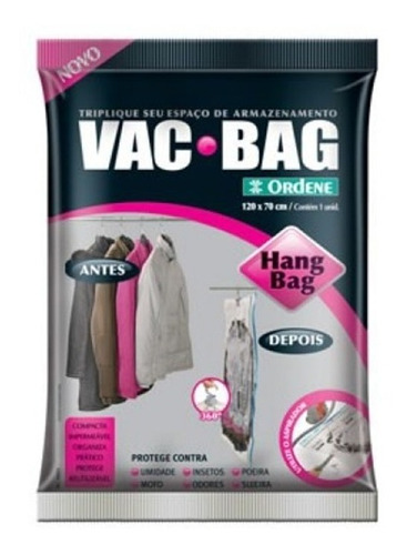 Imagem 1 de 4 de Saco À Vácuo Protetor Com Cabide Vac Bag Hang 70 X120 Ordene