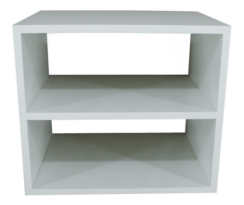 Mesa De Cabeceira P/ Quarto Hotel Suspensa Mdf Marrom Nicho Cor Branco