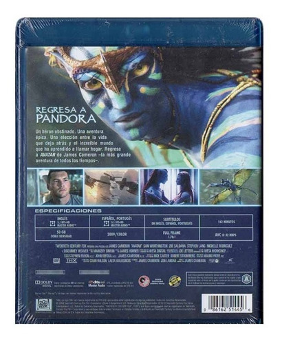 Avatar Zoe Saldaña / Sigourney Weaver Película Bluray