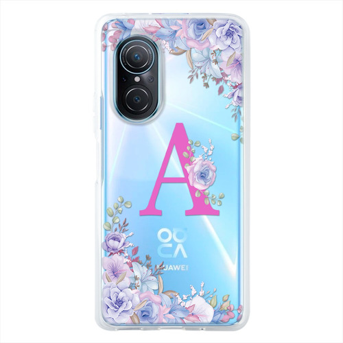 Funda Huawei  Antigolpes Flores Personalizada Tu Inicial