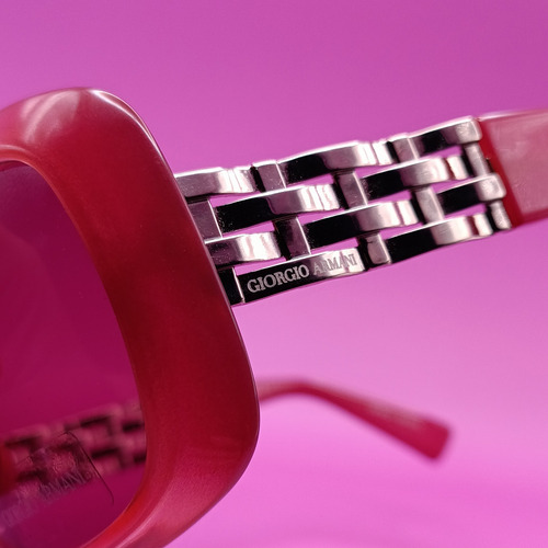 Giorgio Armani 600/s Made In Italy 90's Lentes De Sol Dama Cuadrado Rosa Chicle Rosa Chicle Rosa Chicle Plateado (Usado)