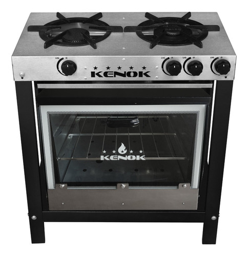 Fogão Industrial De Piso 2 Bocas Com Forno 55 L Kenok 35x35 Cor Inox