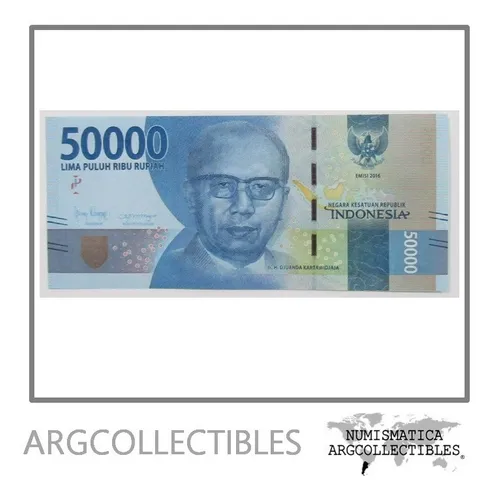 Indonesia Billete 50.000 Rupiah 2021 P-159 Unc (Usado)