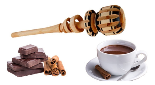 2 Molinillos Madera Para Chocolate Artesanal Madera