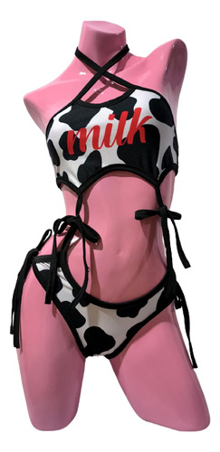 Trikini Lencería  Vaca Milk Dama Por Encargo 