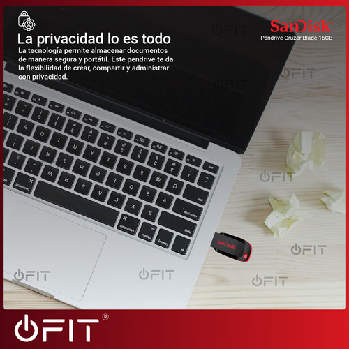 Imagen 7 de 10 de Pendrive Usb Sandisk Flash Cruzer Blade 16gb