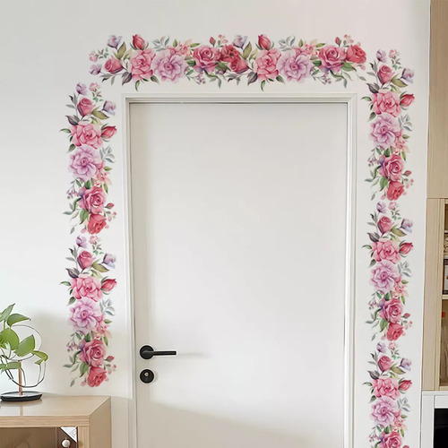 Adhesivos De Pared Con Forma De Flor Rosa, 52 Cm