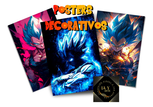 Goku Dragon Ball Z -posters Decorativos-goku Set De 4 Poster