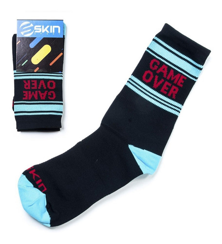 Meia Ciclismo Skin Sport Game Over Preto/azul