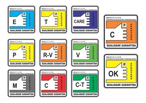 Kit Adesivos Selos De Para-brisa Chevrolet Gm Ok 