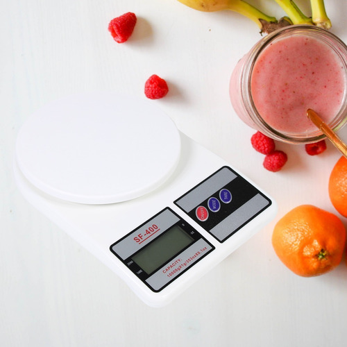 Báscula de cocina digital SQ Cozinha SF-400 pesa hasta 10kg blanca