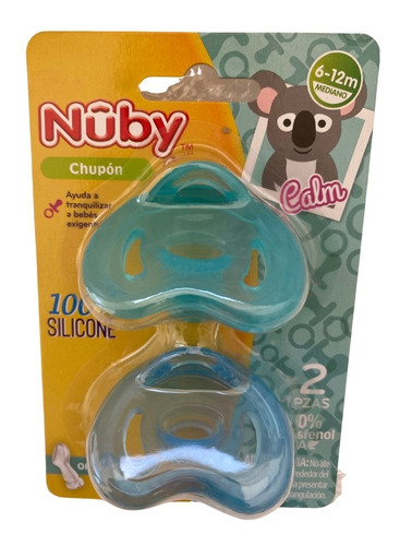 Chupón 100% De Silicón Nuby Ortodóntico 2pz De 6 A 12 Meses