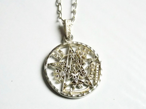 Dije Tetragramatón Tamaño Mediano Y Cadena En Plata .925