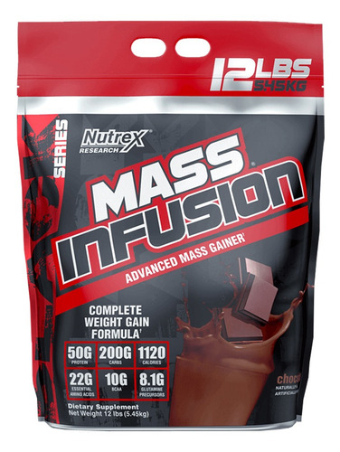 Mass Infusion Gainer 12 Lbs Sabor Chocolate