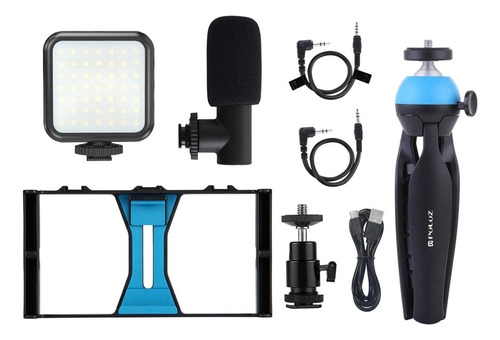 Para Teléfono Video Rig Kit Selfie Micrófono Película Que